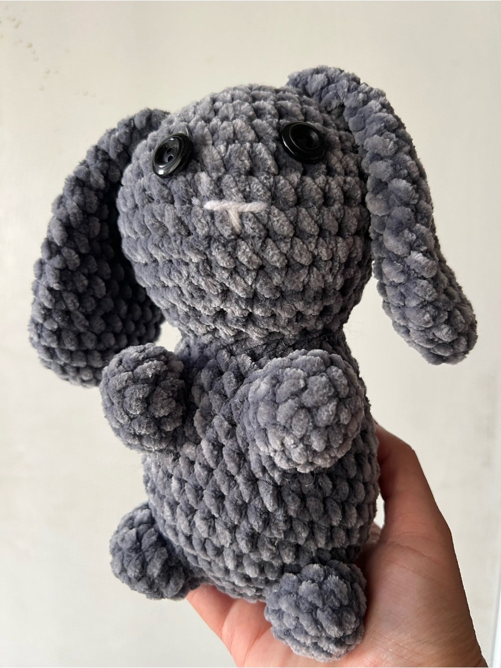7 Inch Gray Crochet Bunny
